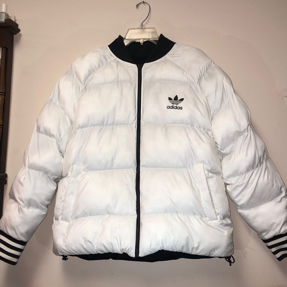 adidas reversible puffer bomber jacket